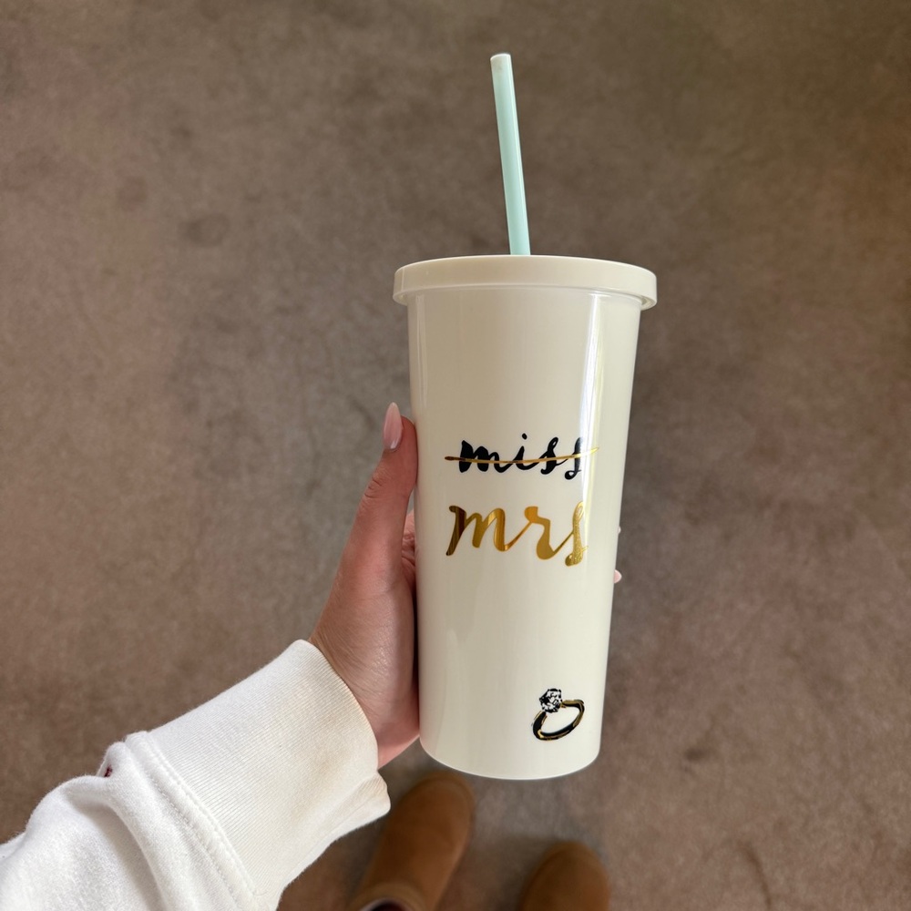Miss to Mrs Kate Spade tumbler